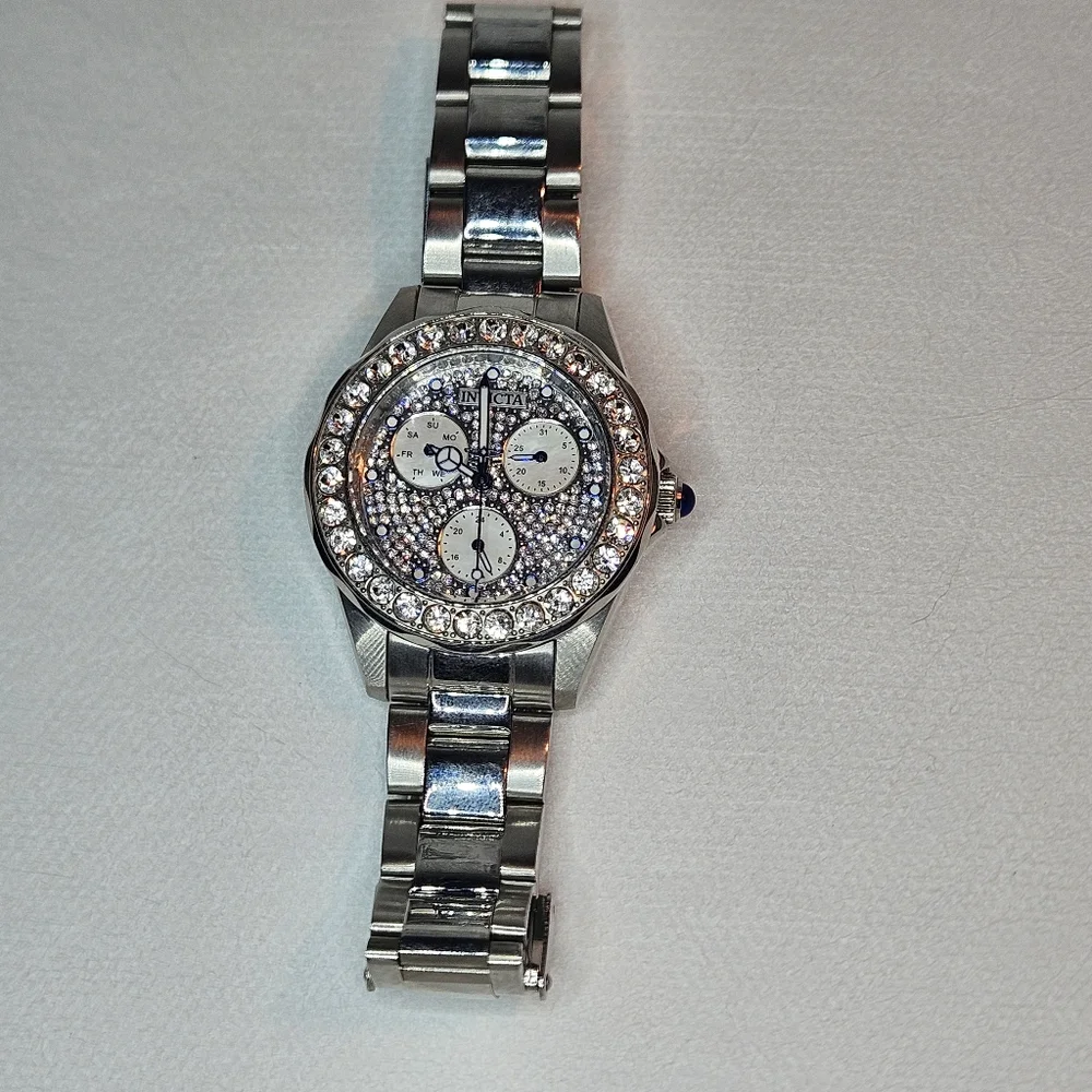 Invicta Angel Lady 28457 Crystals Silver MOP 38 mm Steel Quartz Women's Watch